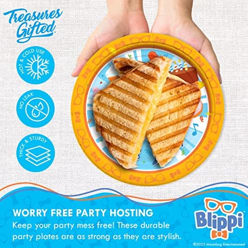 Treasures Gifted Blippi Themed Dinner Plates 9in 24ct