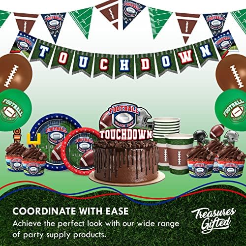 Treasures Gifted Football Plates 24ct - 9 Inch Party Plates