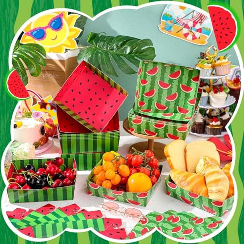 Mifoci 36 Pack Watermelon Plates for Birthday Party