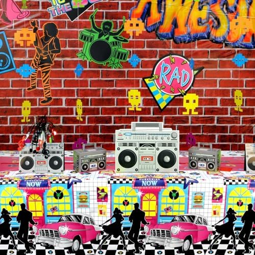 4 Pack 50s Party Tablecloth - Rock and Roll Decor