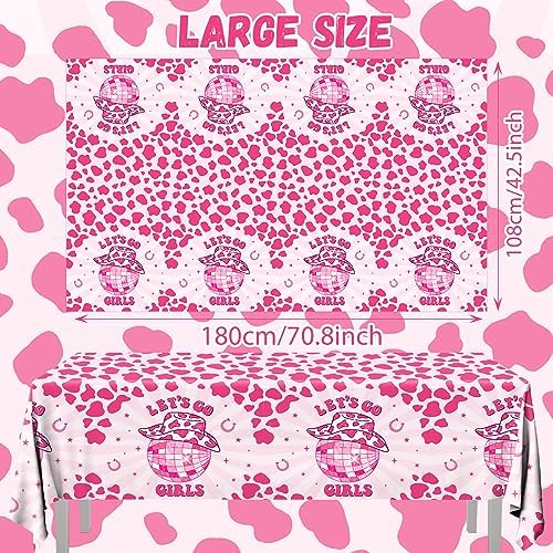 3 Pcs Lets Go Girls Tablecloths for Cowgirl Parties