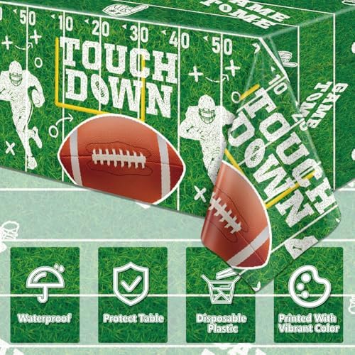4 Pack Football Tablecloths with Field Design