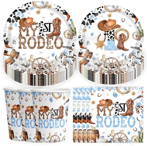 My First Rodeo Birthday Tableware Set for 1st Birthday Party