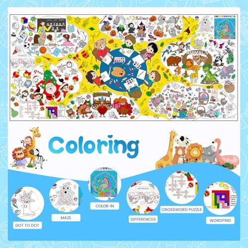 PADTIC Giant Coloring Poster 35x72 Inch