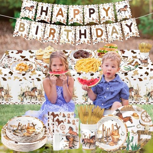 155Pcs Cowboy Party Decor Set for 20 Guests