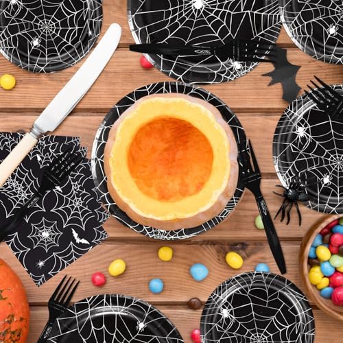 Halloween Spider Web Tableware Set for 24 Guests