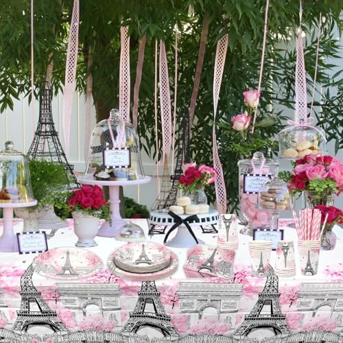 Paris Eiffel Tower Themed Dinnerware Set for Birthday Parties