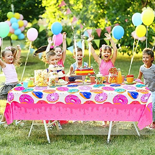 2 Pcs Donut Tablecloth for Birthday Party Decorations