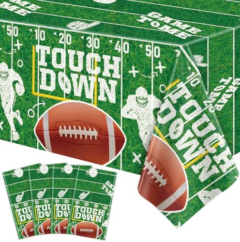 4 Pack Football Tablecloths with Field Design
