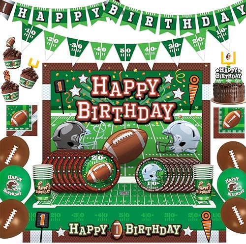 Treasures Gifted Football Party Decor Set for 24 Guests