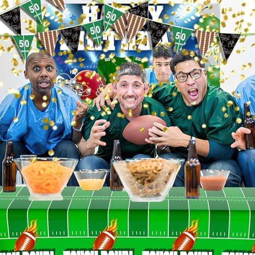 Football Tablecloth 2 Pack 54x108 Touchdown Table Cover for Parties