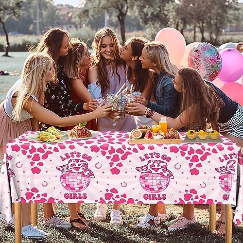 3 Pcs Lets Go Girls Tablecloths for Cowgirl Parties