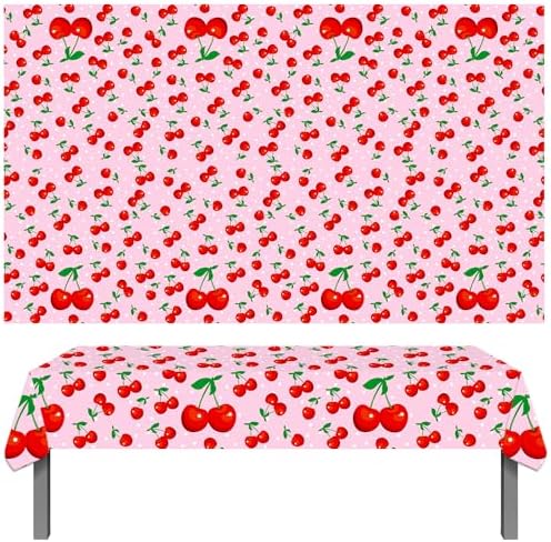 umoni Cherry Theme Tablecloth Set for Birthday and Baby Shower