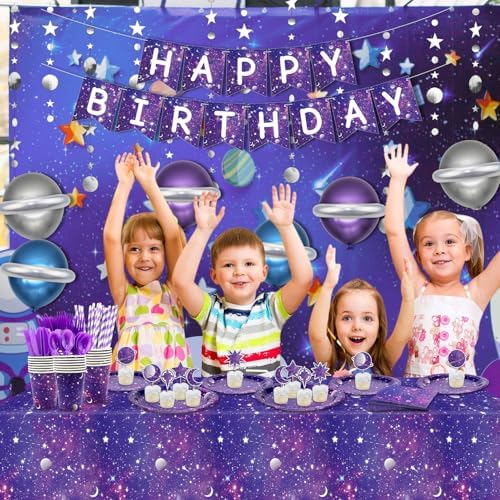 Space Galaxy Themed Party Tableware Set for 20 Guests