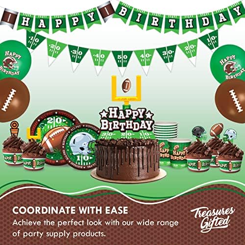 Treasures Gifted Football Birthday Plates 8 Count 9 Inch