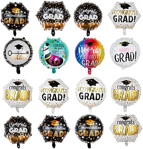 16Pcs 18 Inch Graduation Balloons for Celebration Party Decorations