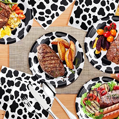 Cow Print Party Tableware Set 60PCS Plates and Napkins