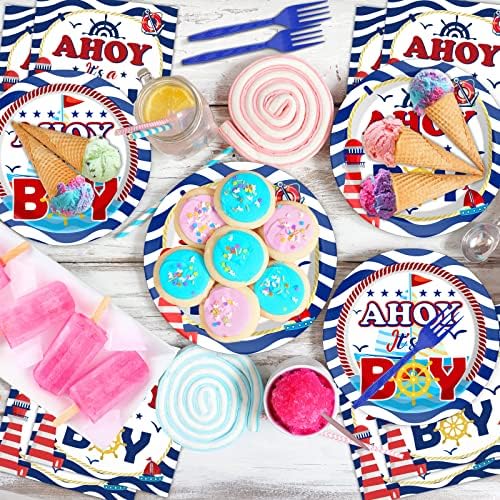 Nautical Themed Baby Shower Plates and Napkins Set