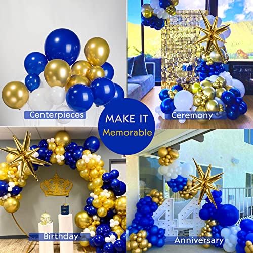 Royal Blue and Gold Balloon Garland Arch Kit 156Pcs
