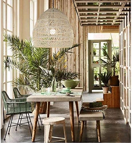 Nordic Minimalist Chandelier with Natural Rattan