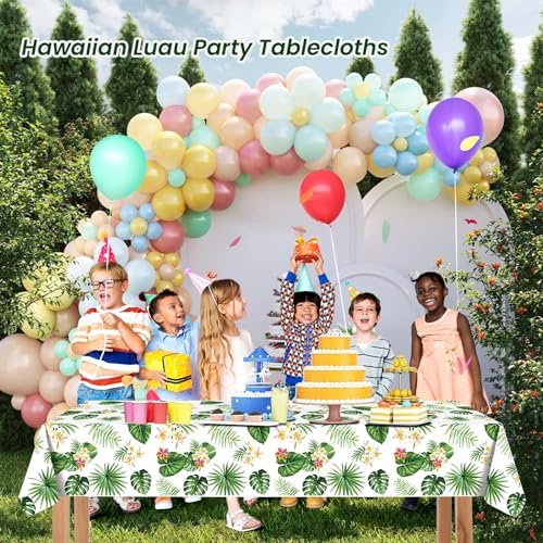3 Pack Hawaiian Luau Tablecloths 51x86 Inch Decorations
