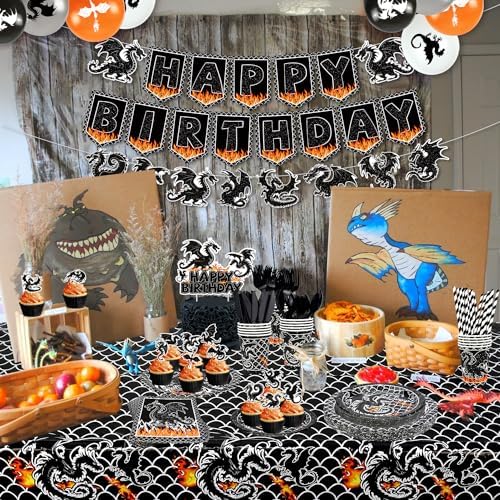 Dragon Birthday Party Decor Set for 20 Guests