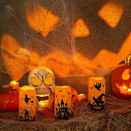 Homemory Halloween Candles Set of 3 with Remote Control