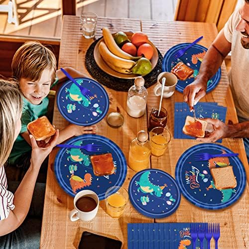 96 Pc Dinosaur Party Tableware Set for 24 Guests