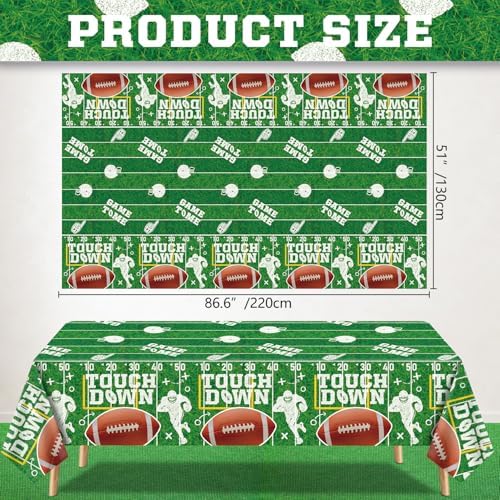 4 Pack Football Tablecloths with Field Design