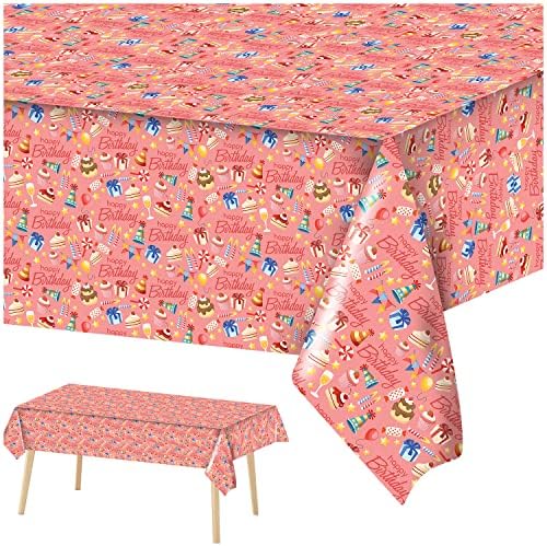 Happy Birthday Sweets Party Table Cover 108x54 Inches