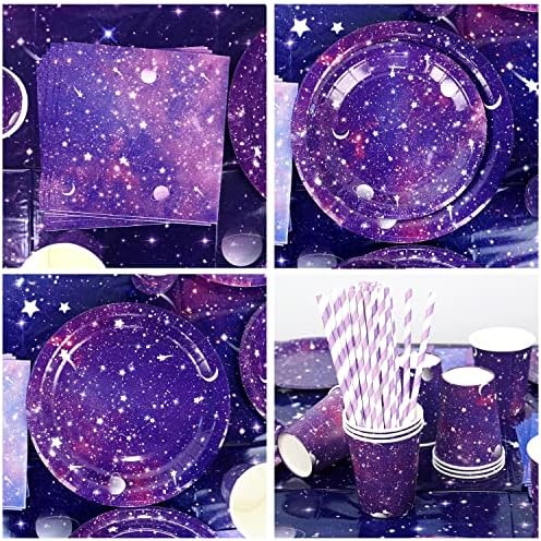 Space Galaxy Themed Party Tableware Set for 20 Guests