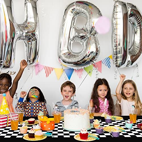 Tallew Checkered Car Party Tablecloth and Runner