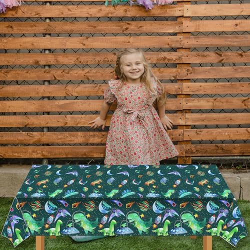 METIXOZE 3pc Watercolor Dinosaur Party Tablecloth Set