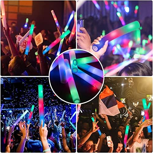 100 Pack LED Glow Sticks with 3 Modes for Parties