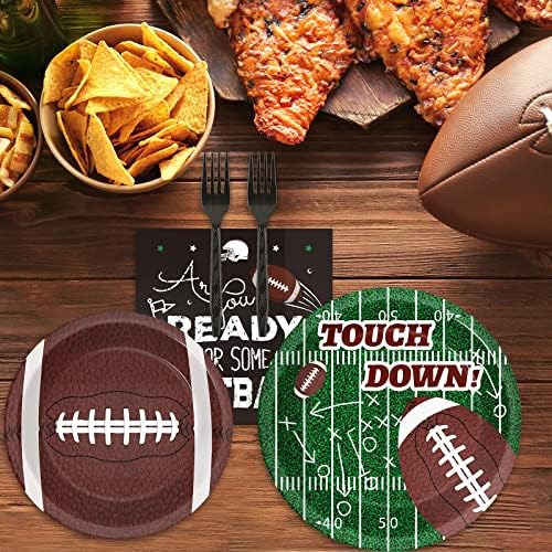 96 Piece Football Themed Tableware Set for 24 Guests