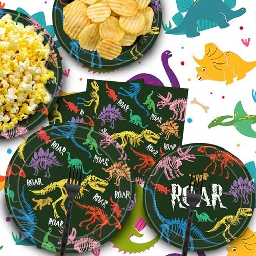 96 Pcs Dinosaur Party Supplies for Kids Birthday