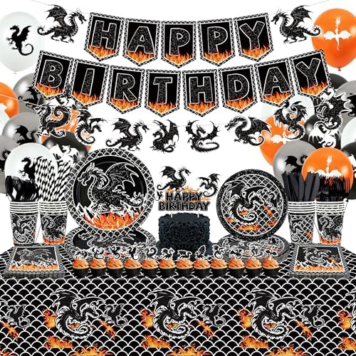 Dragon Birthday Party Decor Set for 20 Guests