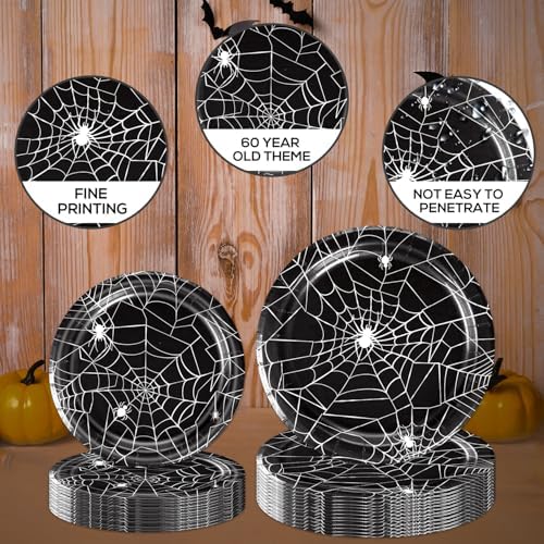 Halloween Spider Web Tableware Set for 24 Guests