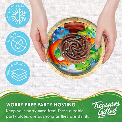 Treasures Gifted Dinosaur Party Plates 16ct 7 Inch