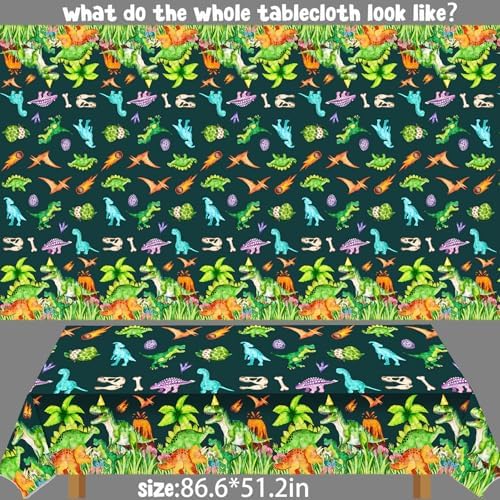 METIXOZE 3pc Dinosaur Party Tablecloth