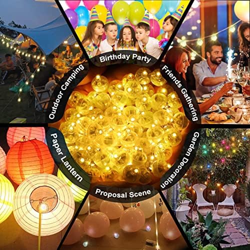 100pcs Warm White LED Balloon Light for Party Decorations