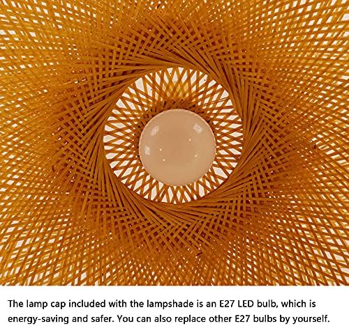 Beige Bamboo Hollow Chandelier with E26 Base