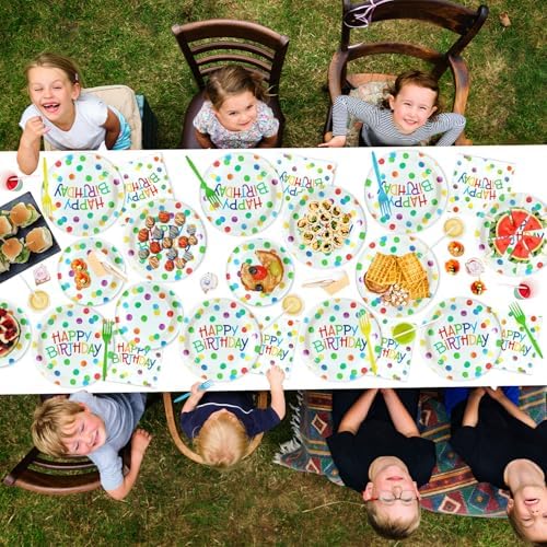 Zylarithon Happy Birthday Paper Plates Napkins Set