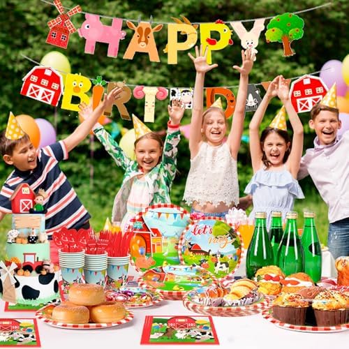 Farm House Fun Barnyard Animals Party Supplies 130pcs