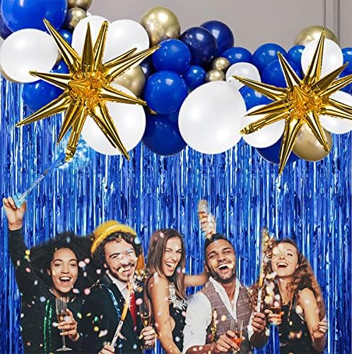 Royal Blue and Gold Balloon Garland Arch Kit 156Pcs