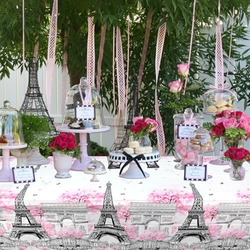 4 Pack Paris Eiffel Tower Tablecloth Party Decor