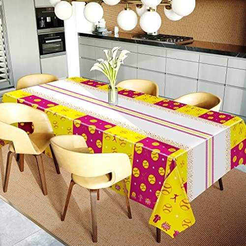 Rumia 3 Pcs Softball Tablecloth for Birthday Party