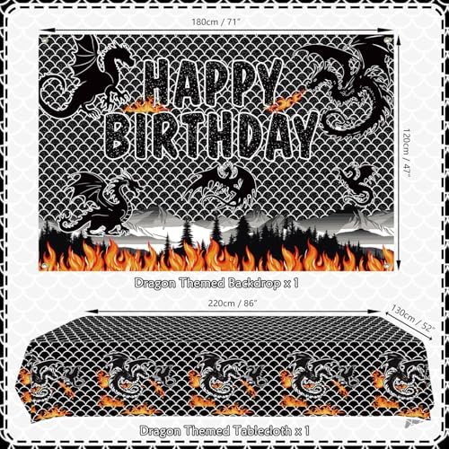 Black Dragon Birthday Party Set for 20 Guests