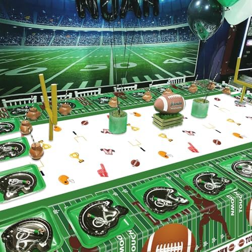 4Pcs Football Tablecloths - Touch Down Decor for Parties