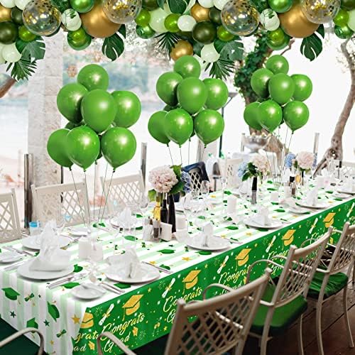 CESOF Graduation Tablecloth Decor 3 Pack Green 54x108 Inch